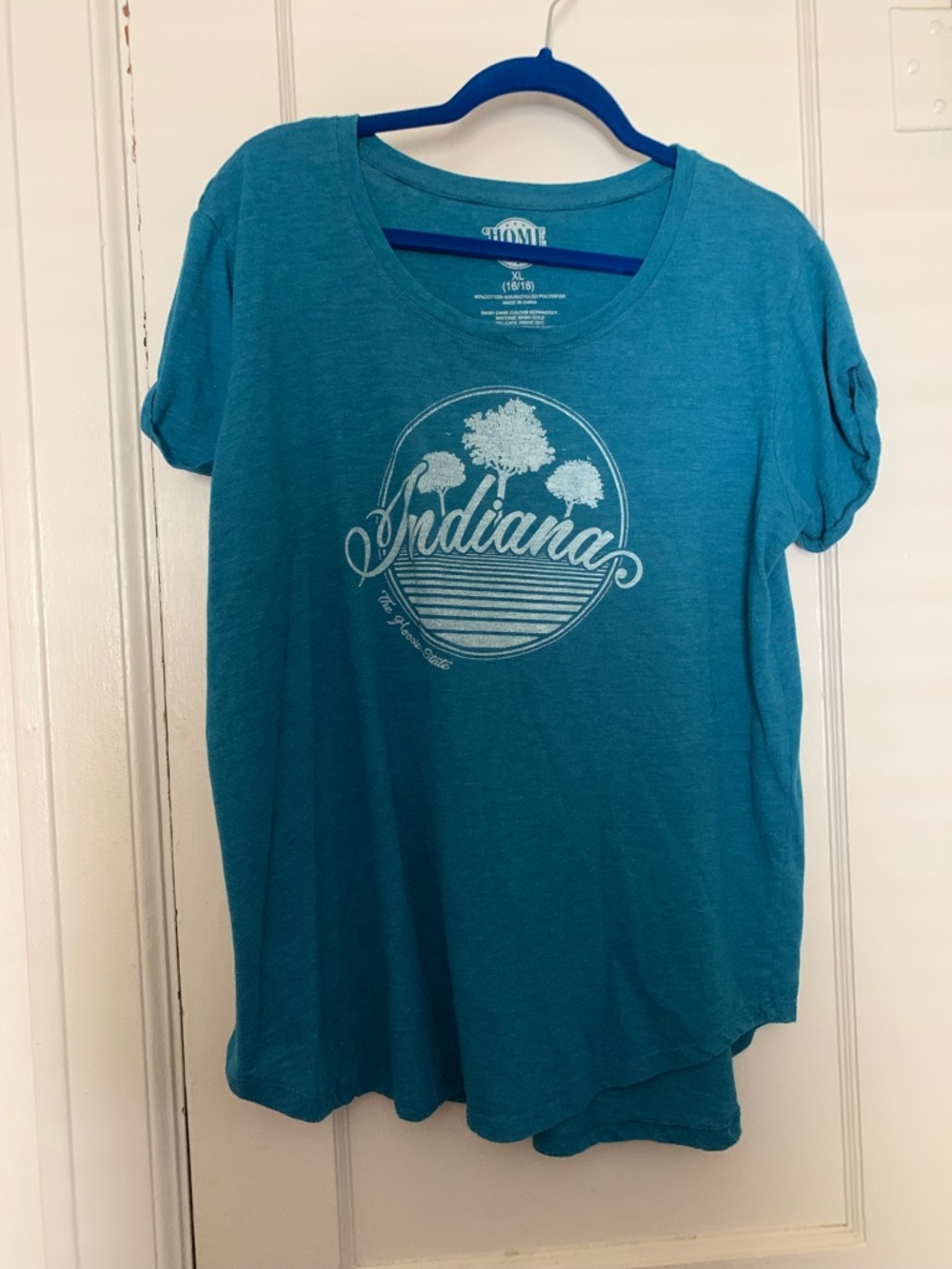 Indiana Graphic Scoop Neck Tee - Teal